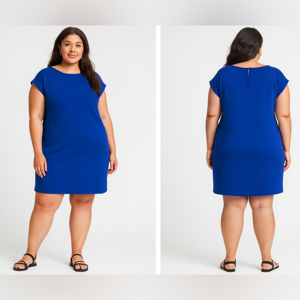 St. John for Saks 5th Avenue Royal Blue Wool Blend Knit Dress Sz. 10
